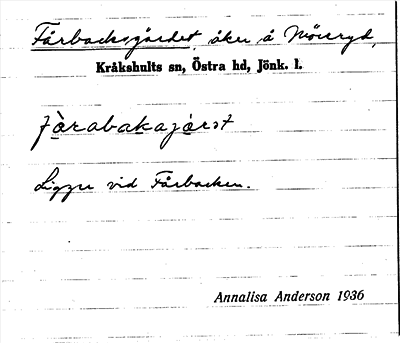 Bild på arkivkortet för arkivposten Fårbacksgärdet
