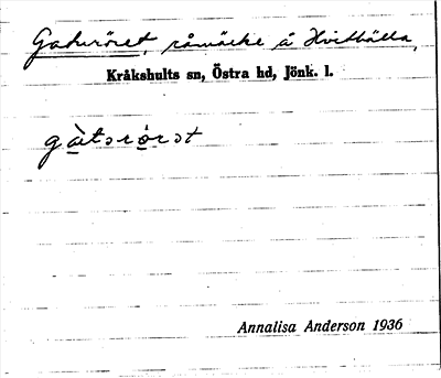 Bild på arkivkortet för arkivposten Gaturöret