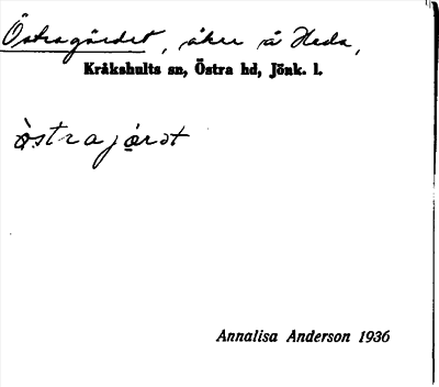 Bild på arkivkortet för arkivposten Östragärdet