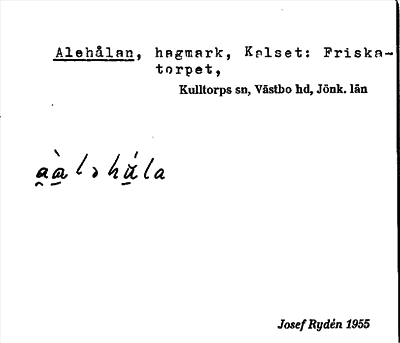 Bild på arkivkortet för arkivposten Alehålan