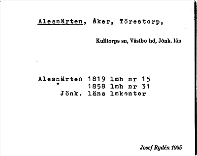 Bild på arkivkortet för arkivposten Alesnärten