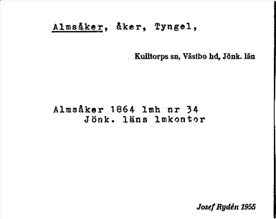 Bild på arkivkortet för arkivposten Almsåker