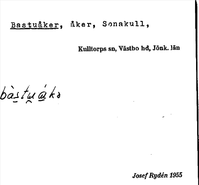 Bild på arkivkortet för arkivposten Bastuåker