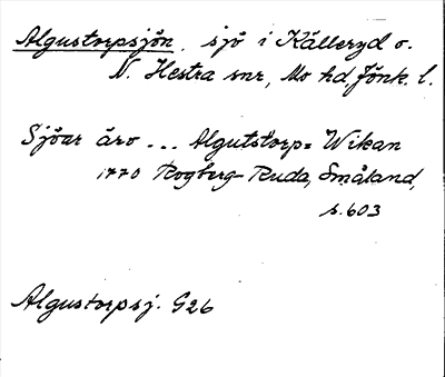 Bild på arkivkortet för arkivposten Algustorpsjön