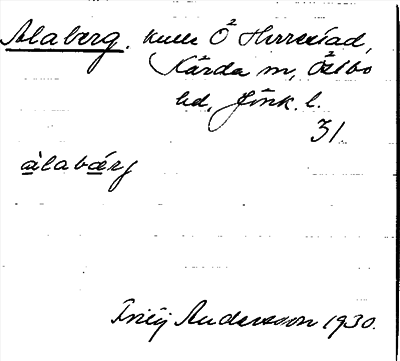 Bild på arkivkortet för arkivposten Alaberg