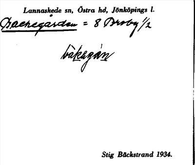 Bild på arkivkortet för arkivposten Bachegården