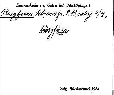 Bild på arkivkortet för arkivposten Bergforsa