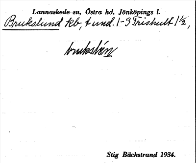 Bild på arkivkortet för arkivposten Brukslund