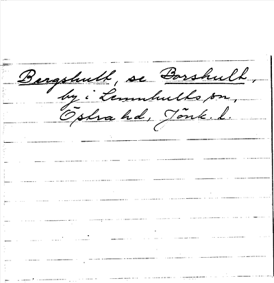 Bild på arkivkortet för arkivposten Bergshult, se Borshult