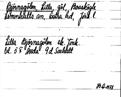 Bild på arkivkortet för arkivposten Björnagölen, Lilla