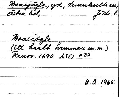 Bild på arkivkortet för arkivposten Boasjögle