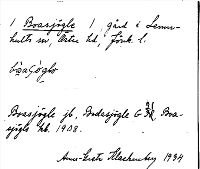 Bild på arkivkortet för arkivposten Boasjögle