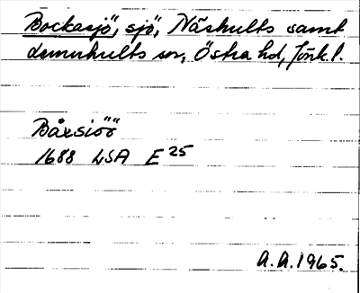 Bild på arkivkortet för arkivposten Bockasjö