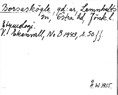 Bild på arkivkortet för arkivposten Borsaskögle