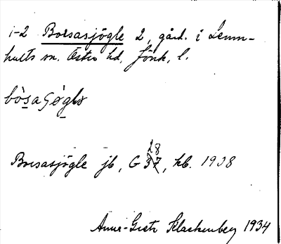 Bild på arkivkortet för arkivposten Bossasjögle