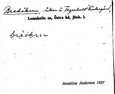 Bild på arkivkortet för arkivposten Bredåkern