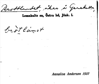 Bild på arkivkortet för arkivposten Brottlandet