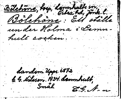 Bild på arkivkortet för arkivposten Bölehöne