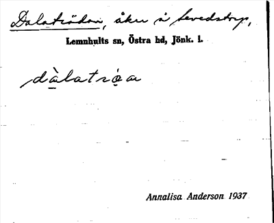 Bild på arkivkortet för arkivposten Dalaträdan