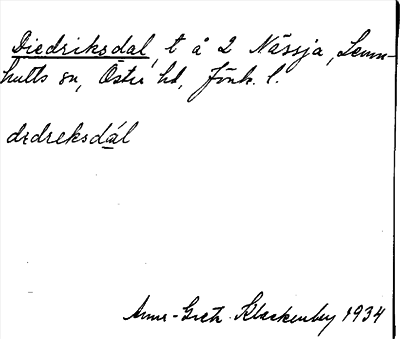 Bild på arkivkortet för arkivposten Diedriksdal