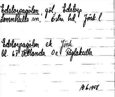 Bild på arkivkortet för arkivposten Edstorpagölen