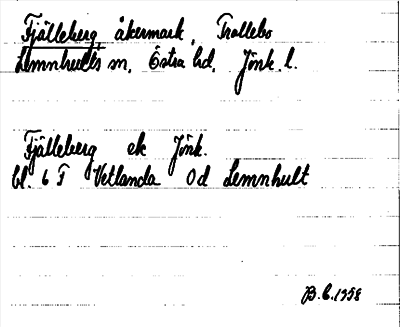 Bild på arkivkortet för arkivposten Fjälleberg