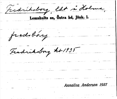 Bild på arkivkortet för arkivposten Fredriksborg