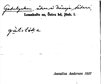 Bild på arkivkortet för arkivposten Gatulyckan