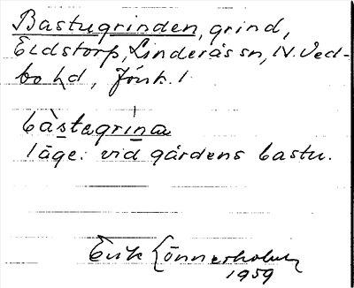 Bild på arkivkortet för arkivposten Bastugrinden