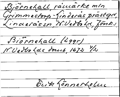 Bild på arkivkortet för arkivposten Björnehall