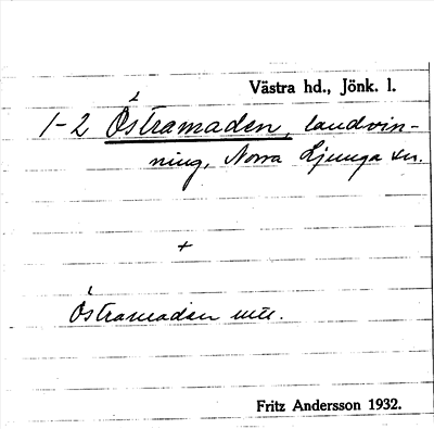 Bild på arkivkortet för arkivposten Östramaden