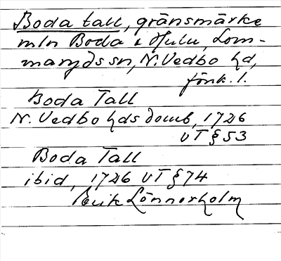 Bild på arkivkortet för arkivposten Boda tall