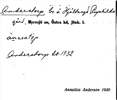 Bild på arkivkortet för arkivposten Anderstorp