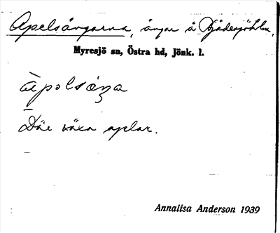 Bild på arkivkortet för arkivposten Apelsängarna