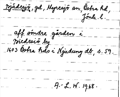 Bild på arkivkortet för arkivposten Bjädesjö