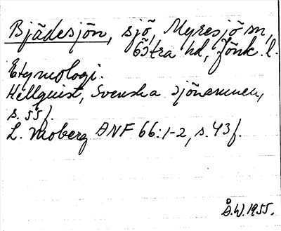 Bild på arkivkortet för arkivposten Bjädesjön
