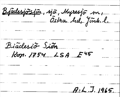 Bild på arkivkortet för arkivposten Bjädesjösjön