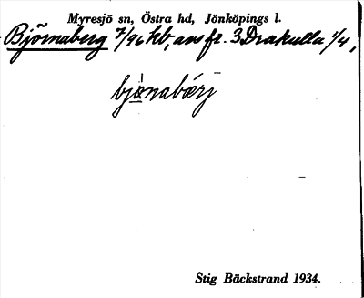 Bild på arkivkortet för arkivposten Björnaberg