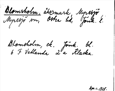 Bild på arkivkortet för arkivposten Blomsholm