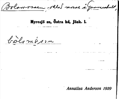 Bild på arkivkortet för arkivposten Bolsmossen