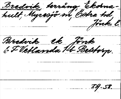 Bild på arkivkortet för arkivposten Bredvik