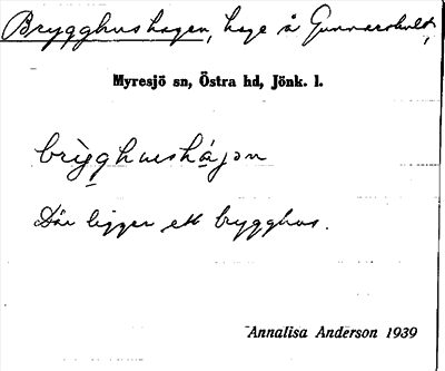 Bild på arkivkortet för arkivposten Brygghushagen