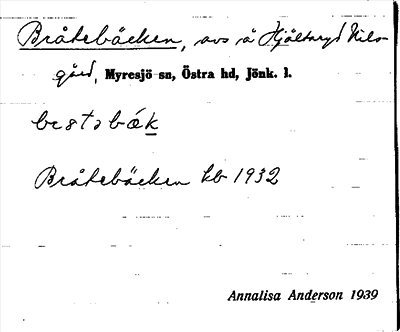Bild på arkivkortet för arkivposten Bråtebäcken