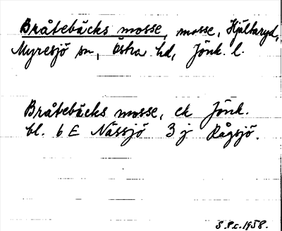Bild på arkivkortet för arkivposten Bråtebäcks mosse