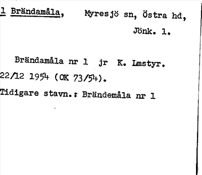 Bild på arkivkortet för arkivposten Brändamåla
