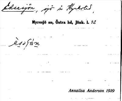 Bild på arkivkortet för arkivposten Edsesjön
