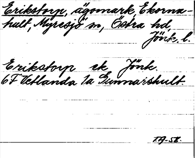 Bild på arkivkortet för arkivposten Erikstorp