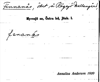 Bild på arkivkortet för arkivposten Finnanäs