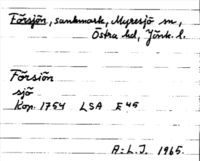 Bild på arkivkortet för arkivposten Försjön
