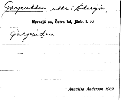 Bild på arkivkortet för arkivposten Garpudden